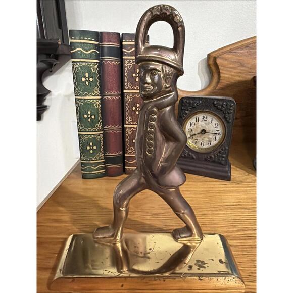 Other - Vintage Hessian Soldier Brass Door Stop Book End Revolutionary War Colonial